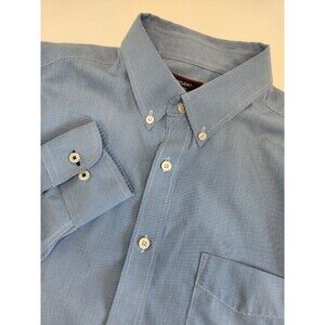 UNTUCKit Shirt Men's L Blue Long Sleeve Button Down Wrinkle Free Cadetto